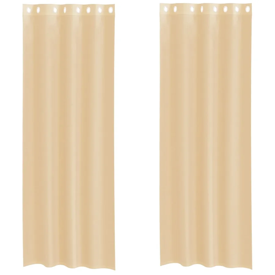 Rideaux en voile avec œillets 2 pcs sable - 2