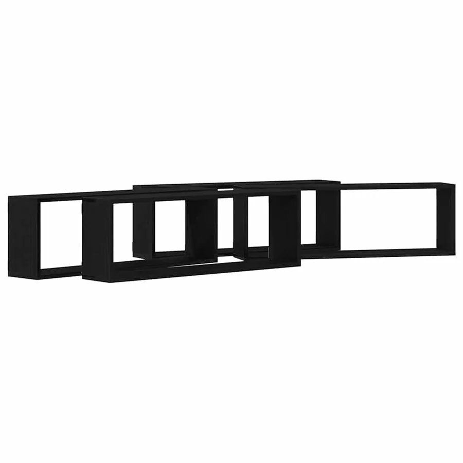 Étagères Murales avec étagère 4 pcs Chêne noir 80 x 15 x 26 cm - 2