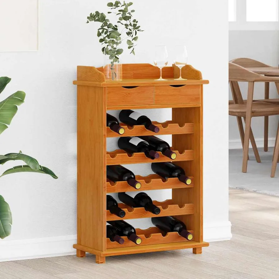 Étagère à vin Marron 58 x 28 x 90 cm Bois de pin massif