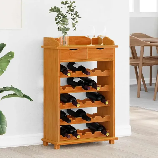 Étagère à vin Marron 58 x 28 x 90 cm Bois de pin massif