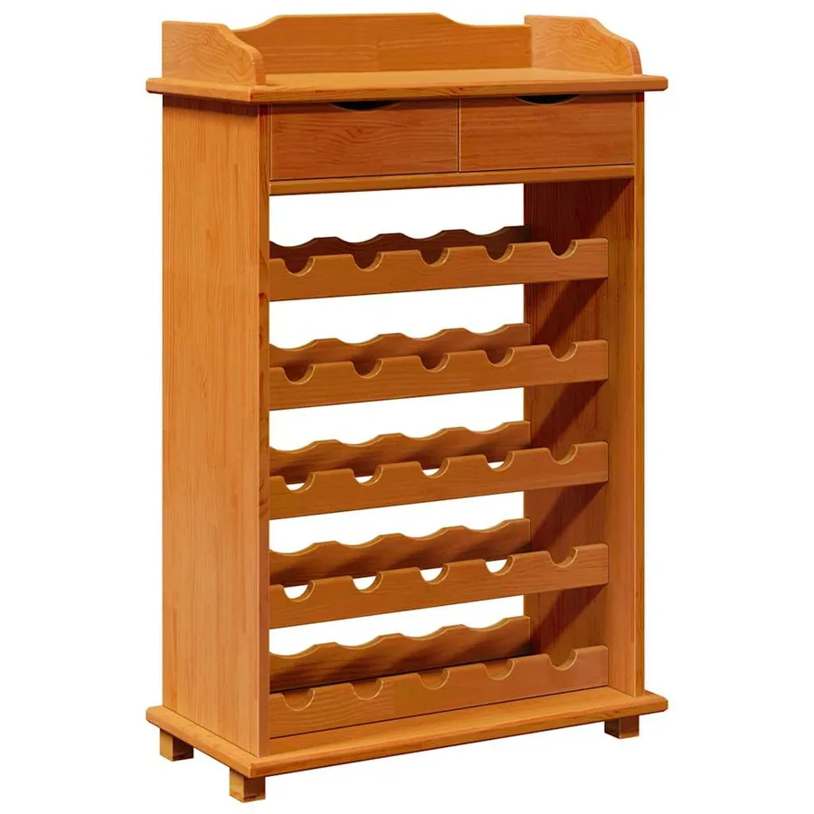 Étagère à vin Marron 58 x 28 x 90 cm Bois de pin massif - 2
