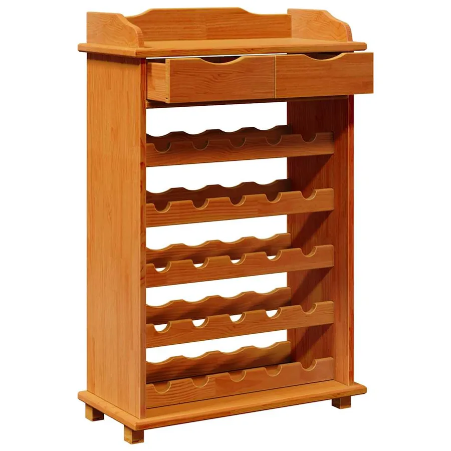 Étagère à vin Marron 58 x 28 x 90 cm Bois de pin massif - 5