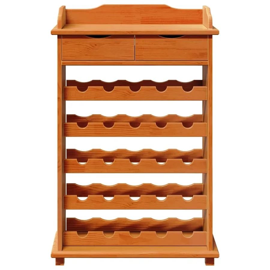 Étagère à vin Marron 58 x 28 x 90 cm Bois de pin massif - 6