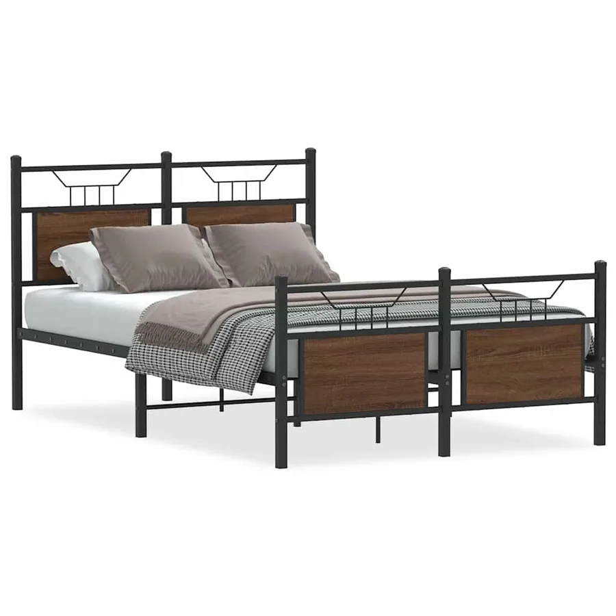 Cadre de lit sans matelas chêne marron 120x190 cm - 2