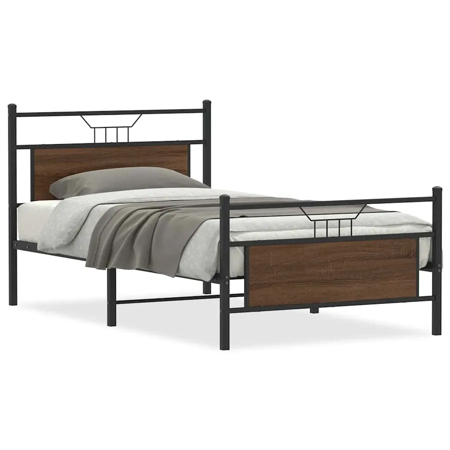 Cadre de lit sans matelas chêne marron 100x200 cm - 2