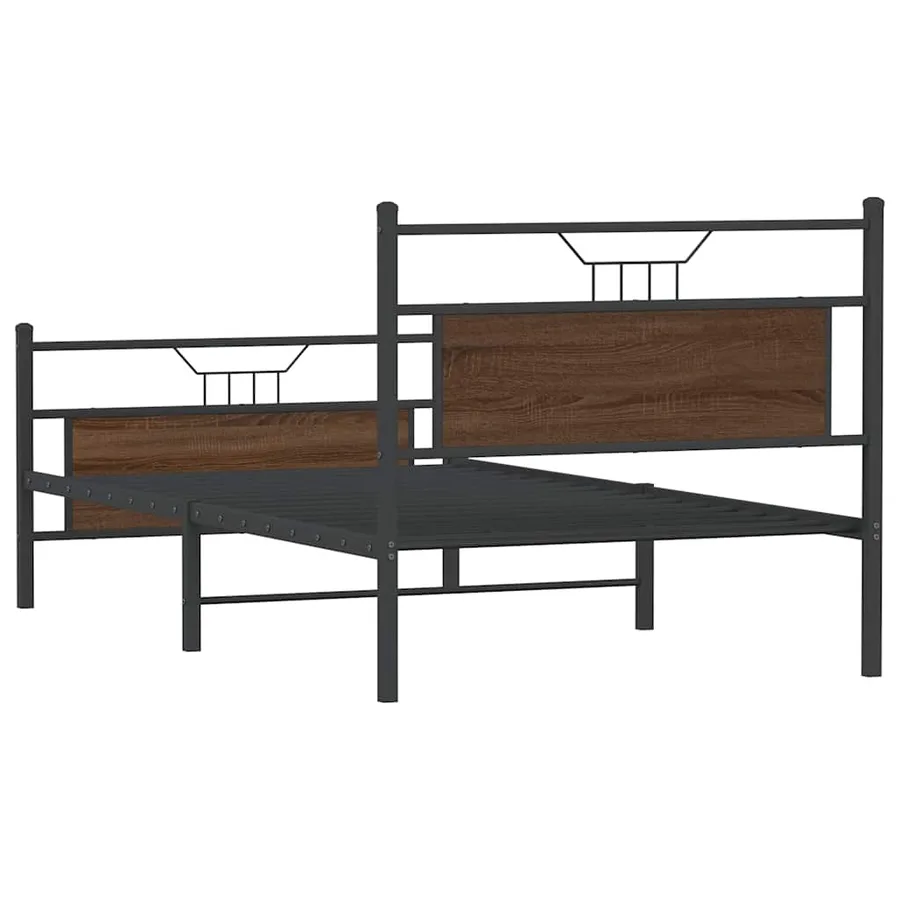 Cadre de lit sans matelas chêne marron 100x200 cm - 8