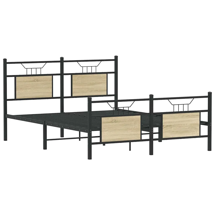 Cadre de lit sans matelas chêne sonoma 137x190 cm - 3