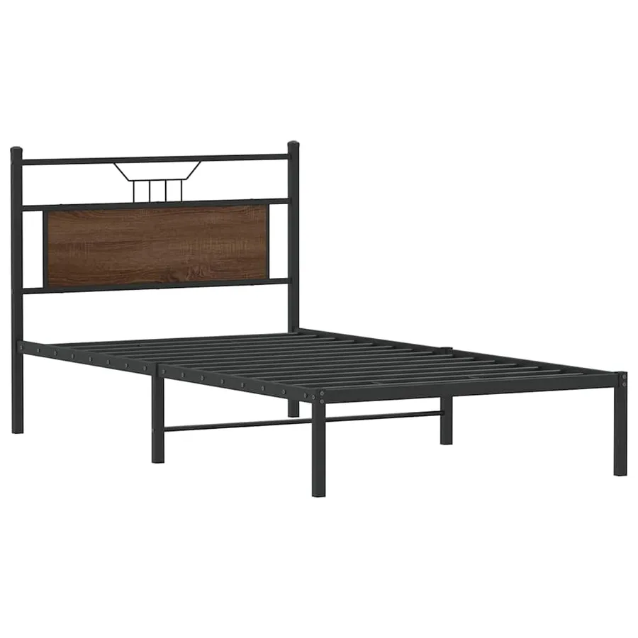 Cadre de lit sans matelas chêne marron 100x190 cm - 3