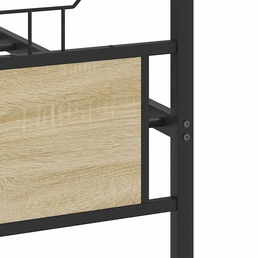 Cadre de lit en métal sans matelas chêne sonoma 180x200 cm - 10