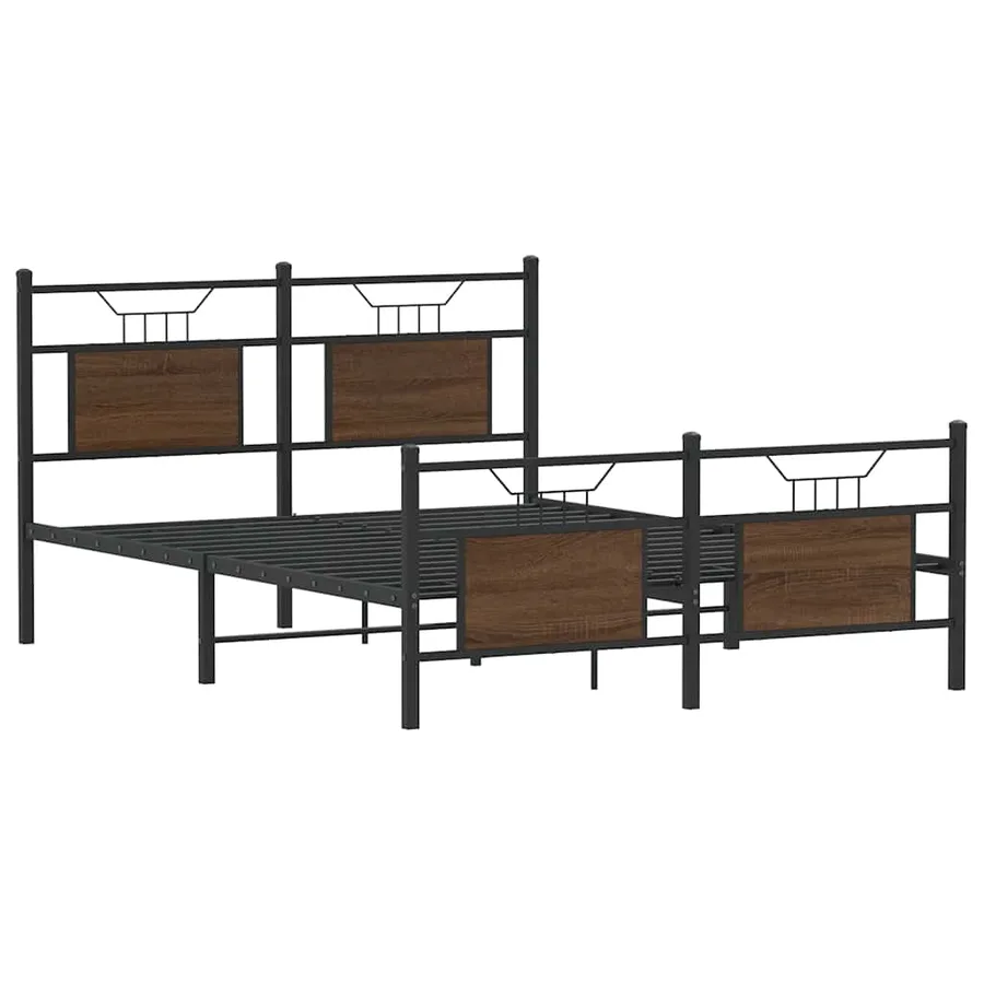 Cadre de lit sans matelas chêne marron 150x200 cm - 3