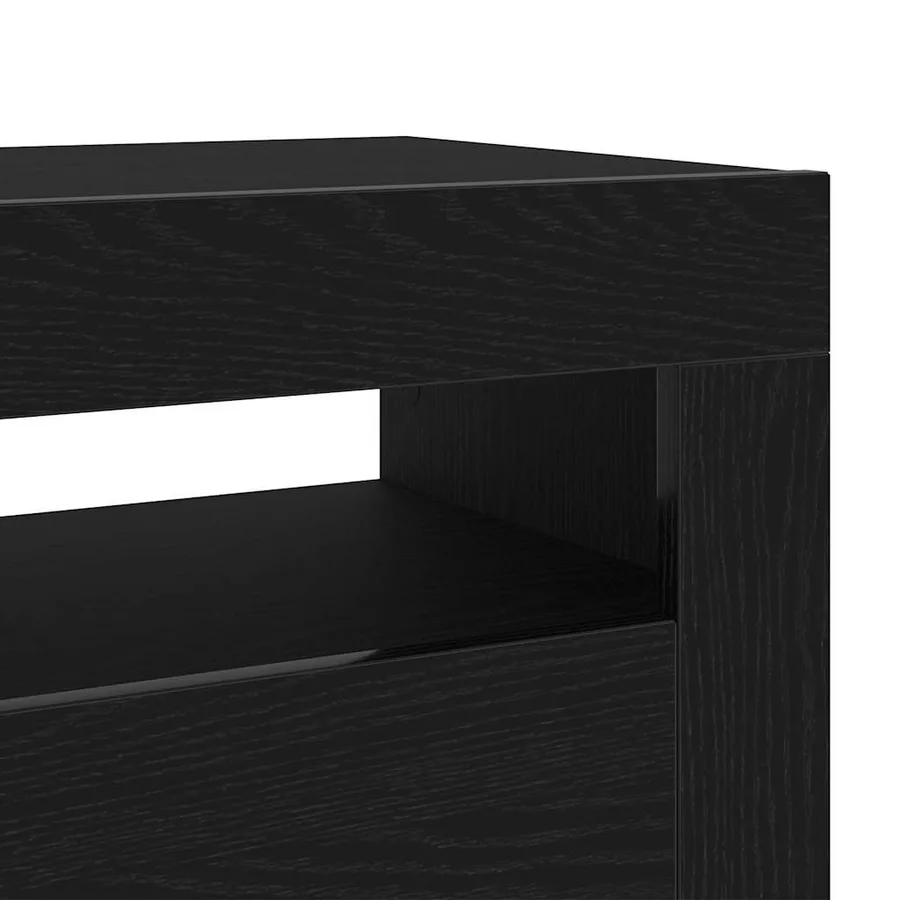 Meuble TV avec LED Chêne noir 90 x 35 x 40 cm Bois d'ingénierie - 9