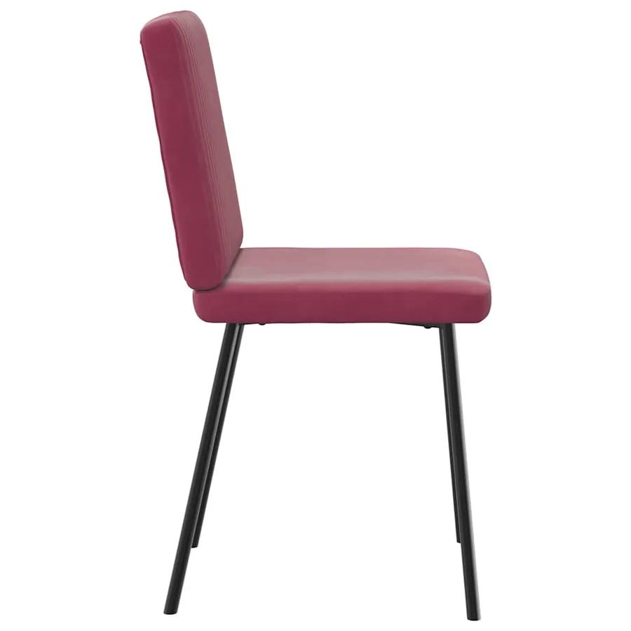 Chaises à manger lot de 6 rouge bordeaux velours - 5