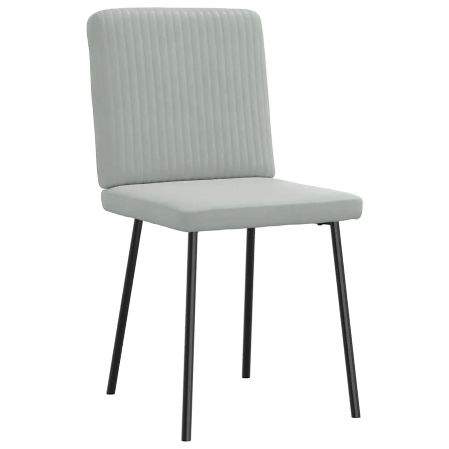 Chaises à manger lot de 6 gris clair velours - 3