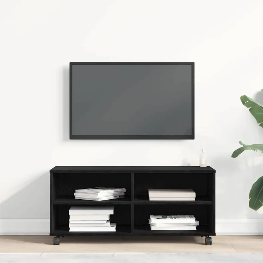 Meuble TV Noir 90 x 35 x 40,5 cm Bois d'ingénierie - 4