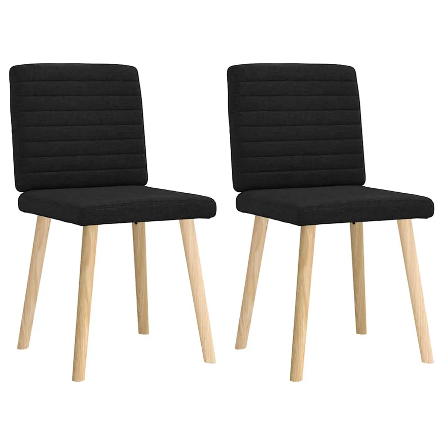 Chaises à manger lot de 2 noir tissu - 2