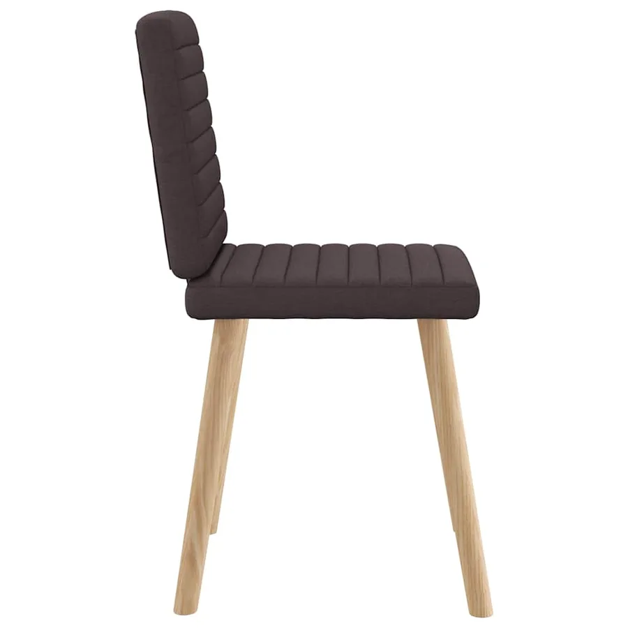 Chaises à manger lot de 4 marron foncé tissu - 5