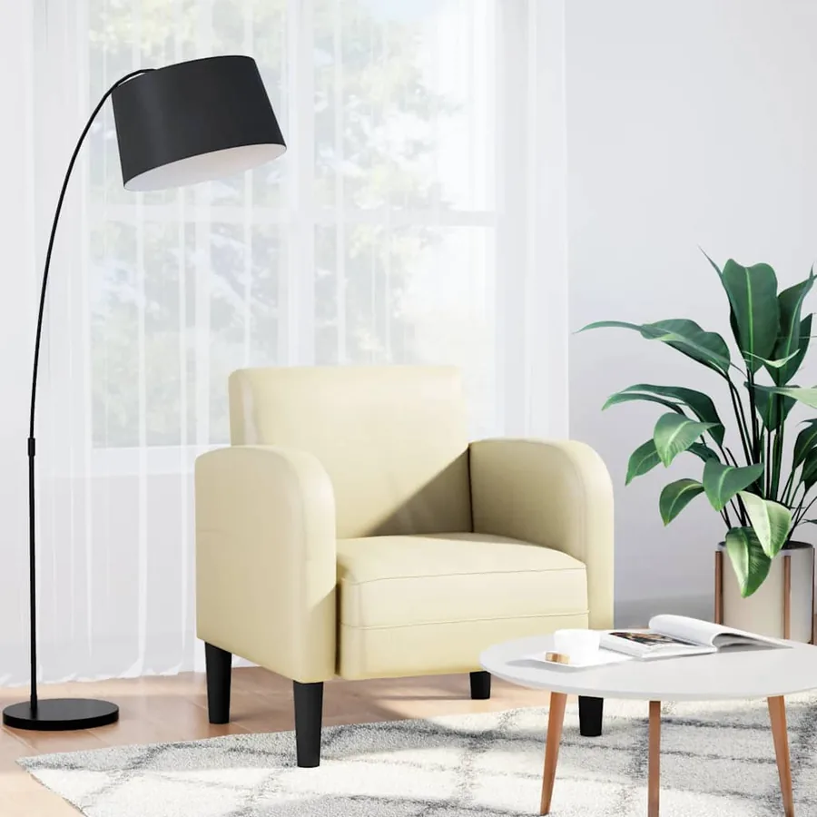 Chaise de canapé avec accoudoirs crème 54 cm similicuir