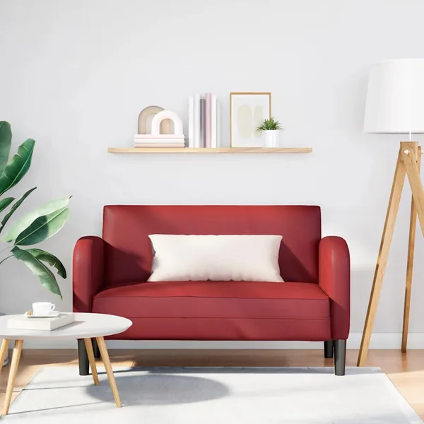 Canapé causeuse rouge bordeaux 110 cm similicuir