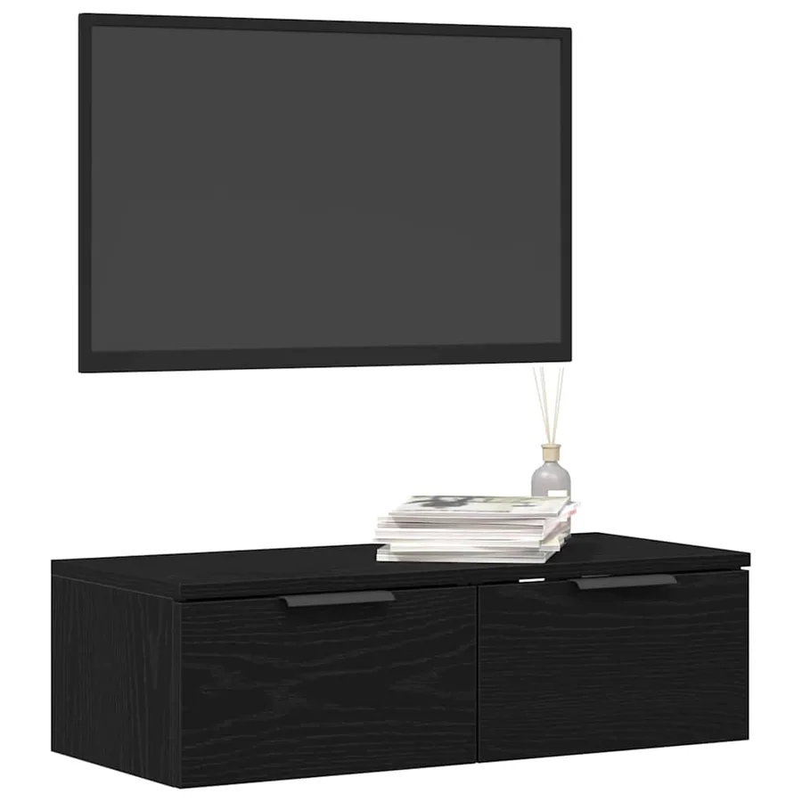 Meuble mural Chêne noir 68 x 30 x 20 cm Bois d'ingénierie - 3