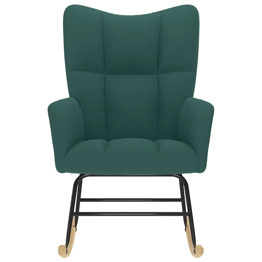 Chaise à bascule Vert foncé Tissu - 3