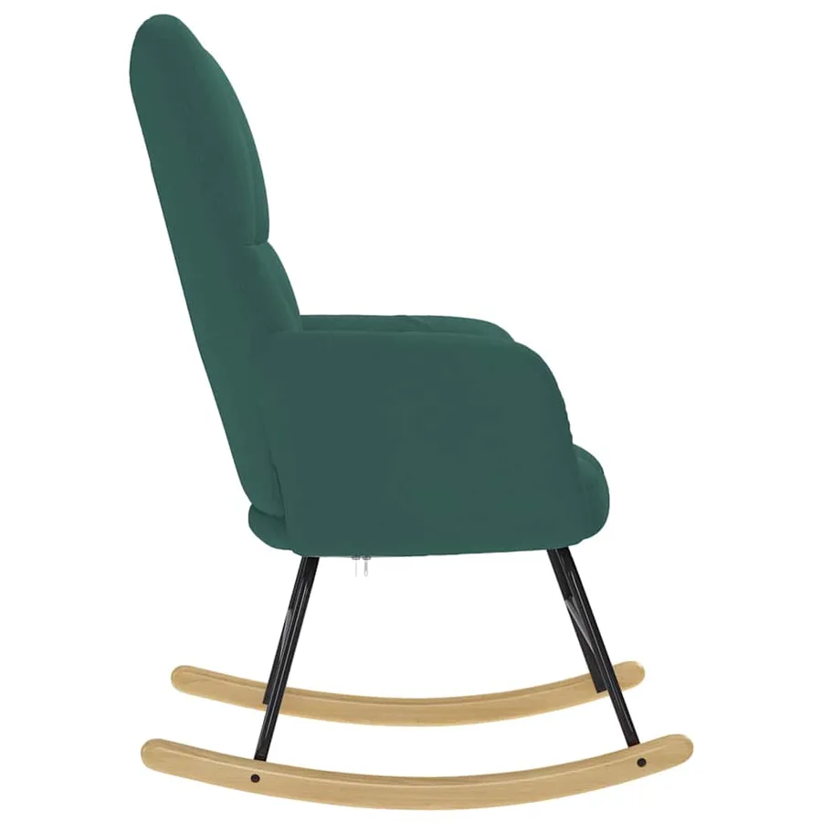 Chaise à bascule Vert foncé Tissu - 4