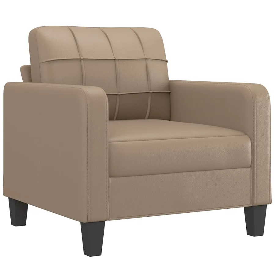 Ensemble de canapés 4 pcs avec coussins cappuccino similicuir - 3