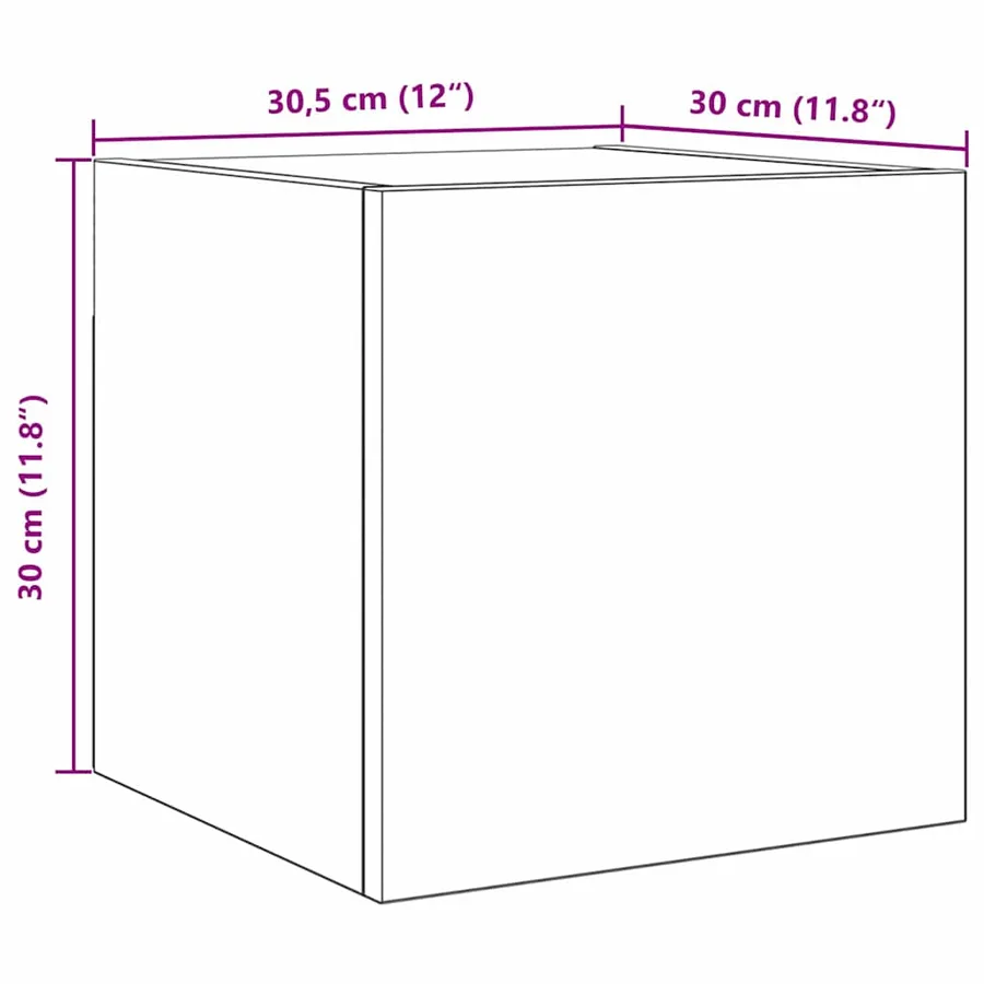 Meuble TV mural 2 pcs Chêne noir 30,5 x 30 x 30 cm - 15