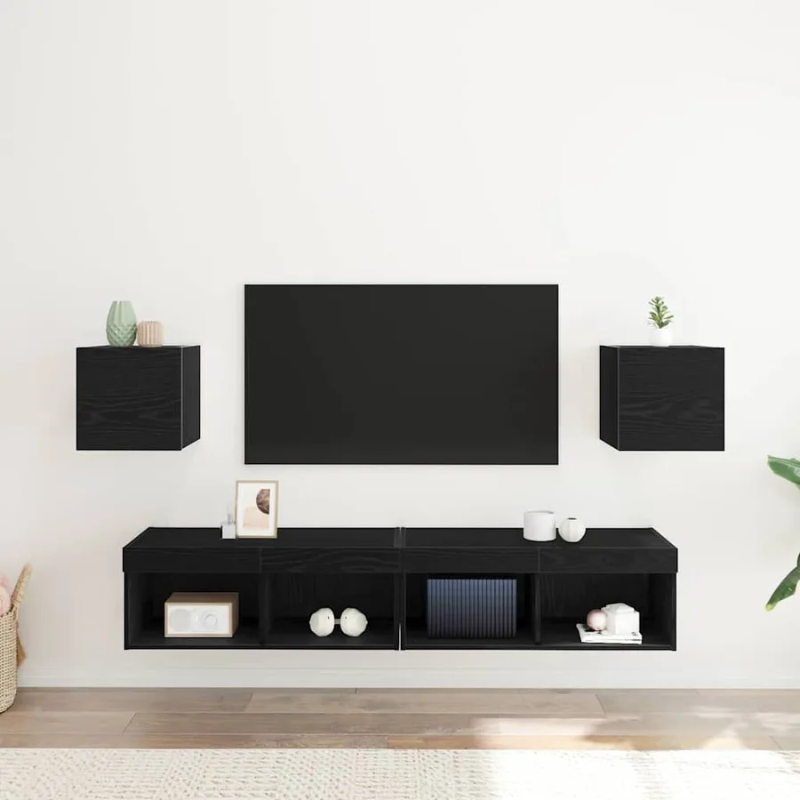 Meuble TV mural 2 pcs Chêne noir 30,5 x 30 x 30 cm - 4