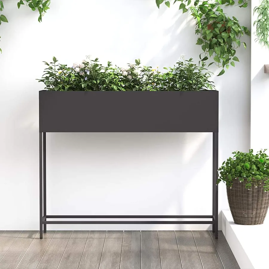 Bac de jardin surélevé Noir 100 x 26 x 82 cm Acier