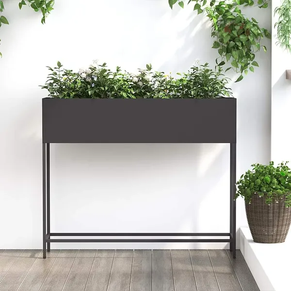 Bac de jardin surélevé Noir 100 x 26 x 82 cm Acier