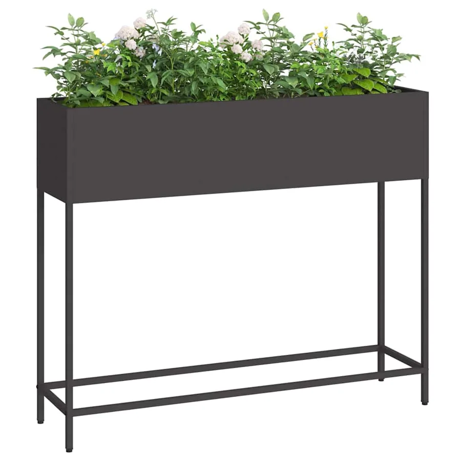 Bac de jardin surélevé Noir 100 x 26 x 82 cm Acier - 3