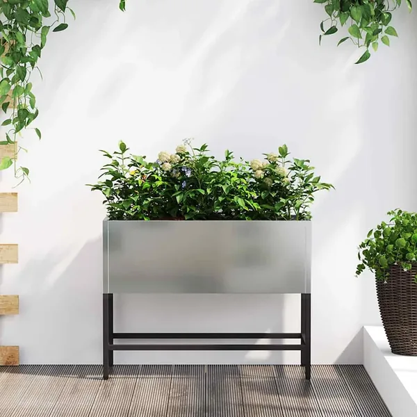 Bac de jardin surélevé Argent 60 x 26 x 45 cm Acier galvanisé