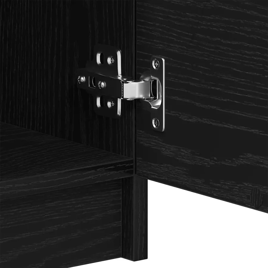 Buffet Chêne noir 120 x 30 x 70 cm Bois d'ingénierie - 11