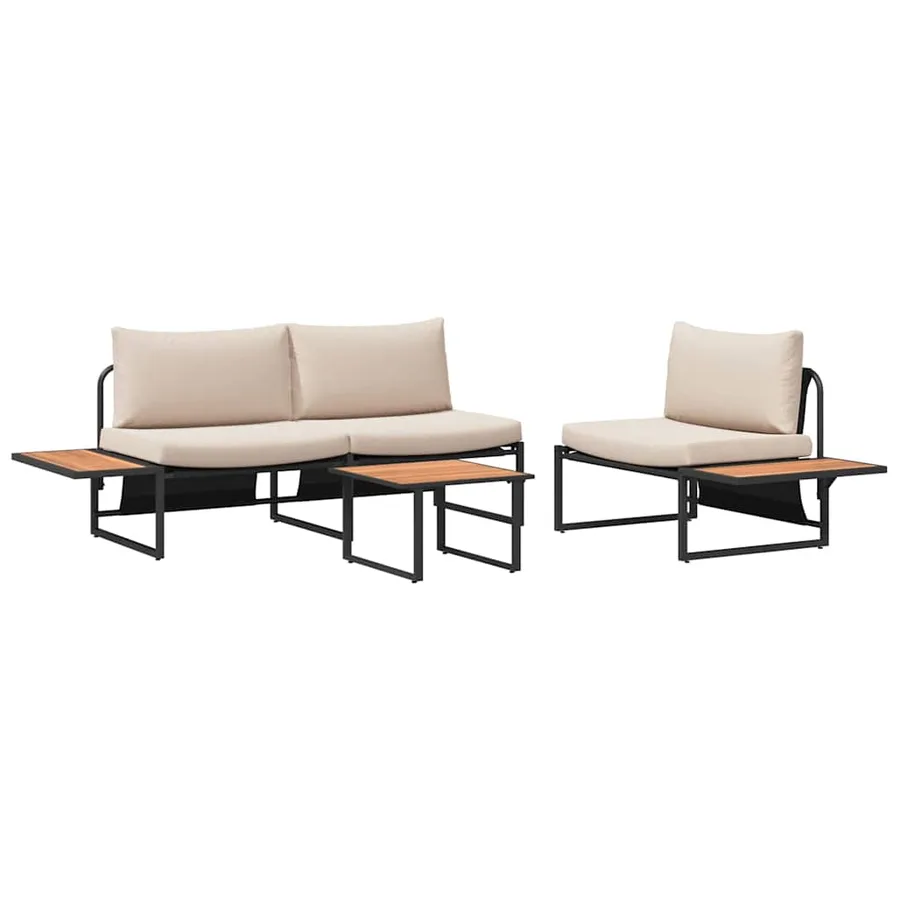 Ensemble de salle à manger pour jardin 3 pcs Taupe Acier - 2