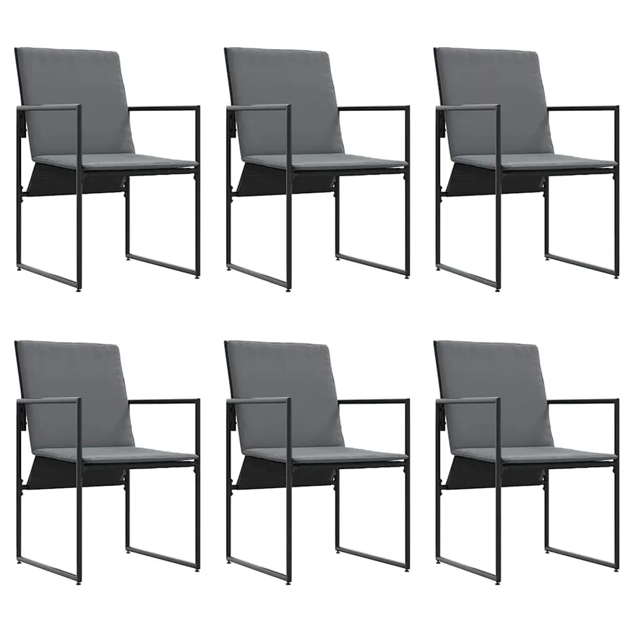 Ensemble de salle à manger pour jardin 11 pcs Noir Acier - 4