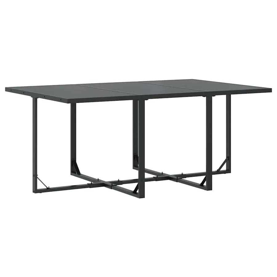 Ensemble de salle à manger pour jardin 11 pcs Noir Acier - 6