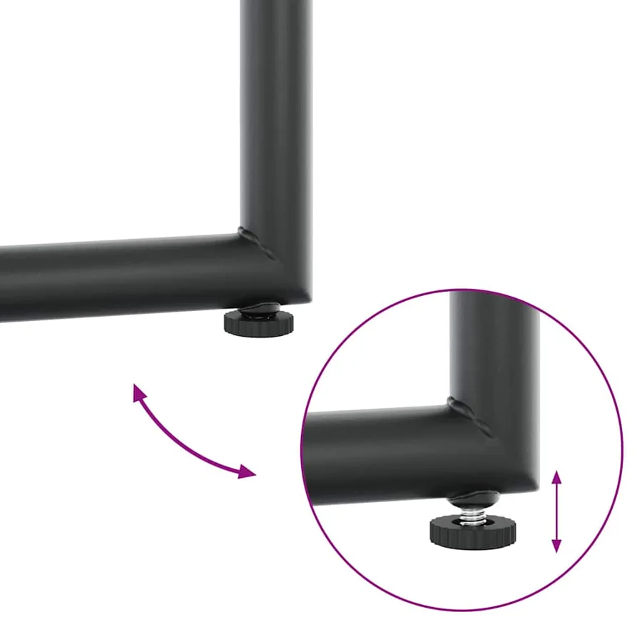 Ensemble de salle à manger pour jardin 11 pcs Noir Acier - 9