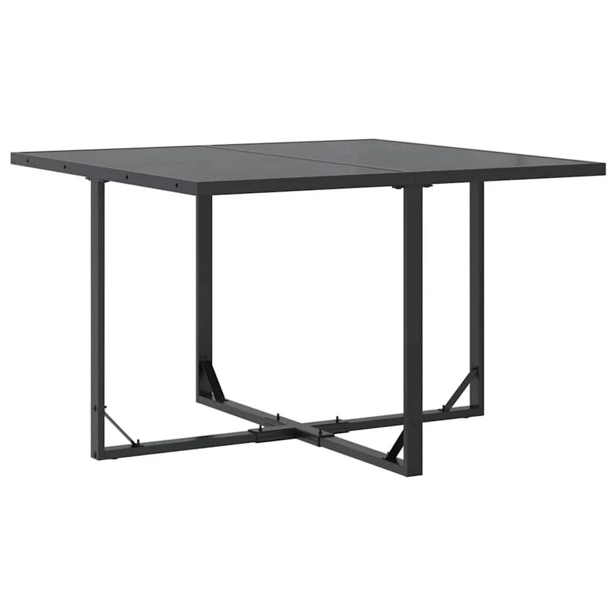 Ensemble de salle à manger pour jardin 5 pcs Noir Acier - 4