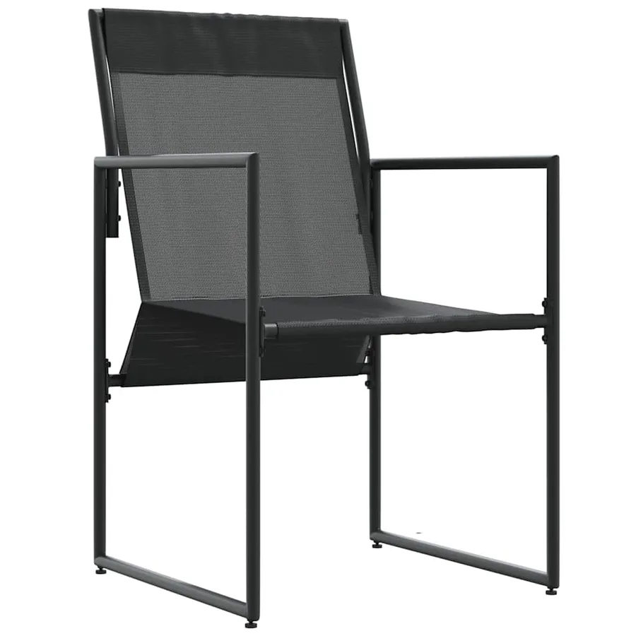Chaise avec coussin 4 pcs Noir et anthracite Textilène - 2