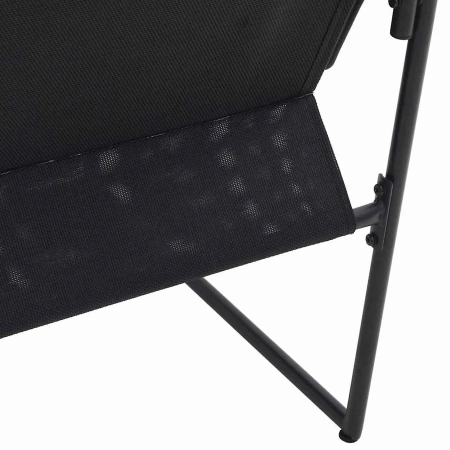 Chaise avec coussin 4 pcs Noir et anthracite Textilène - 8