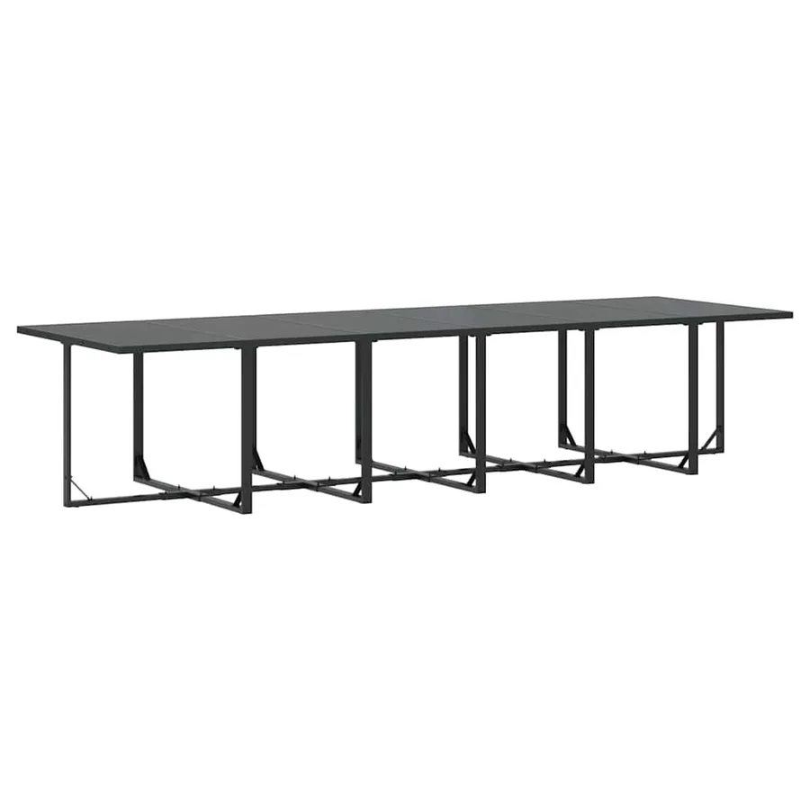 Ensemble de salle à manger pour jardin 17 pcs Noir Acier - 4