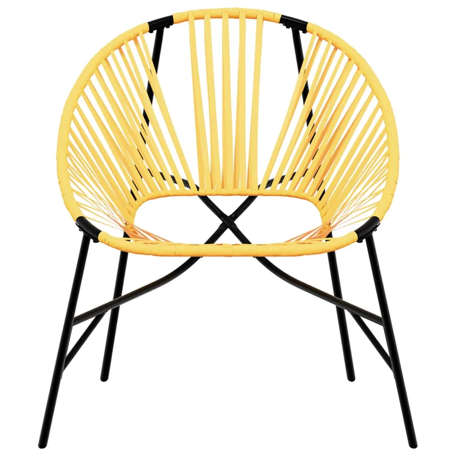 Chaise œuf de jardin noir et jaune résine tressée - 4