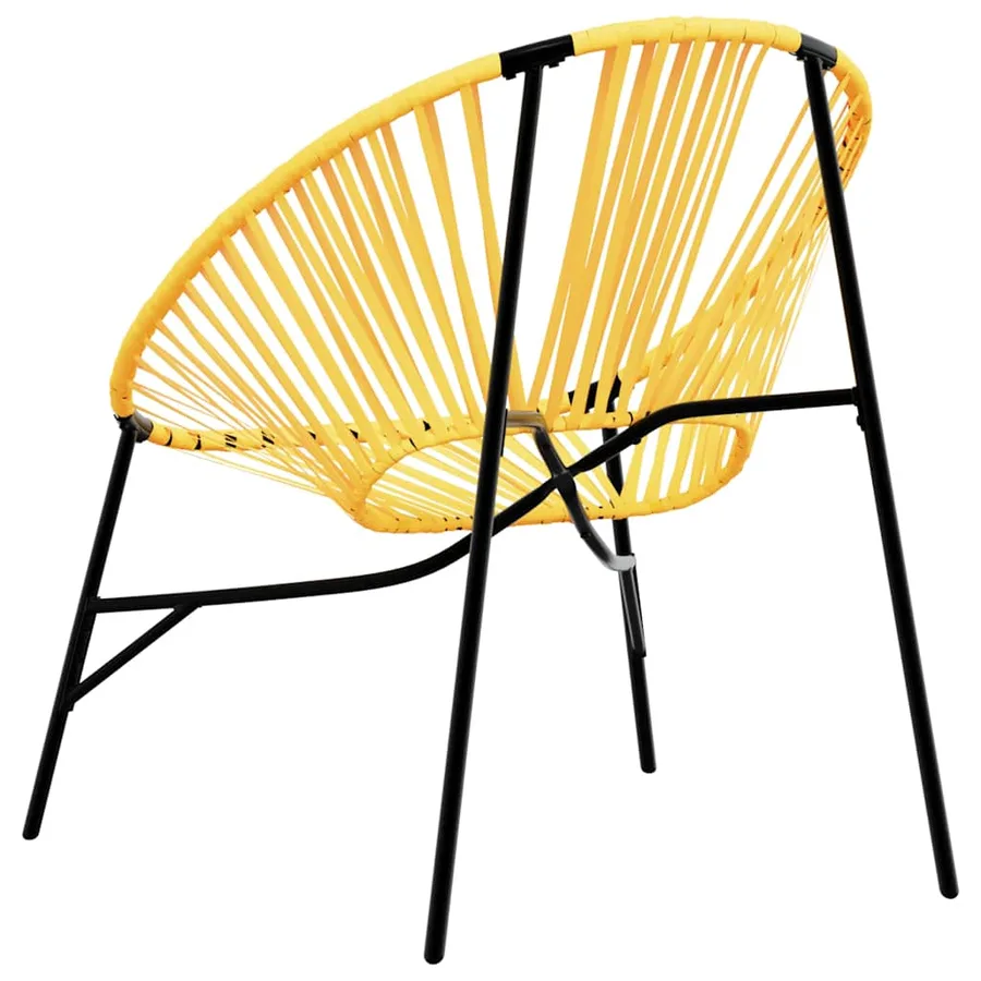Chaise œuf de jardin noir et jaune résine tressée - 6