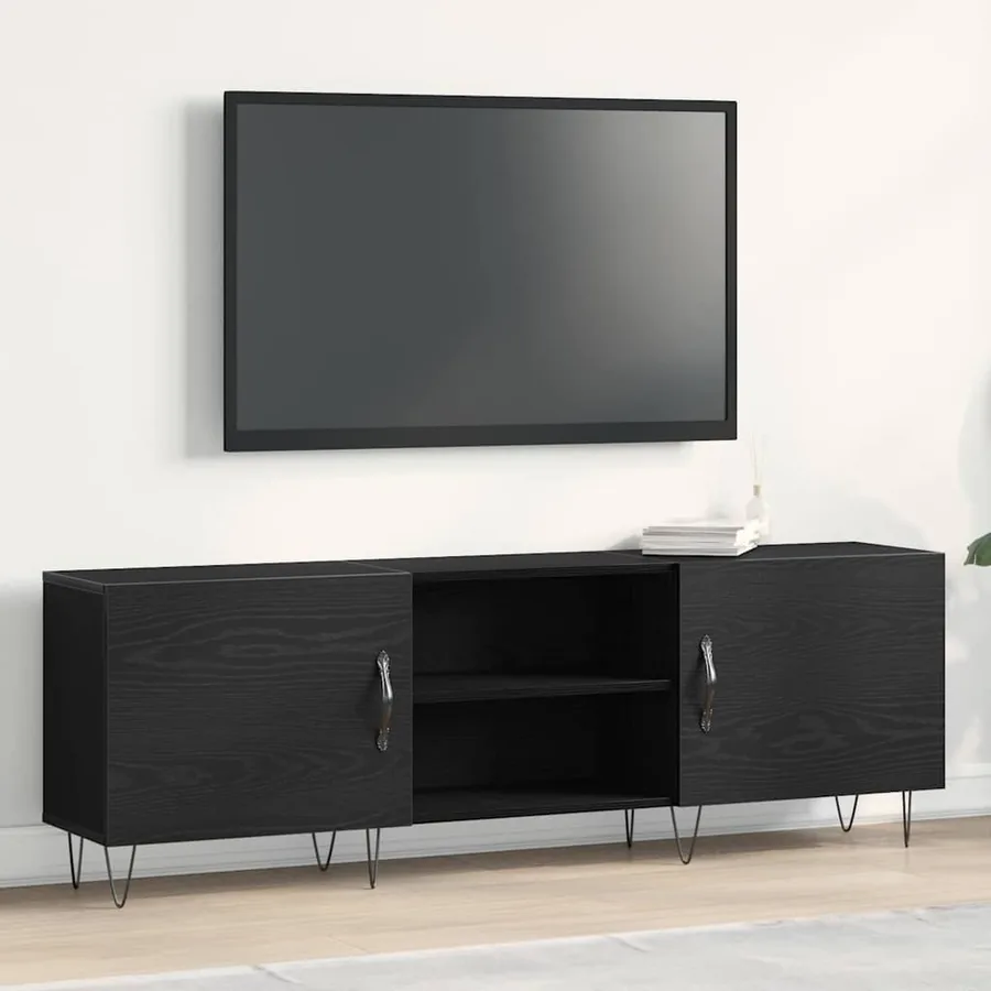 Ensemble meuble TV Montage mural Chêne noir 150 x 30 x 50 cm