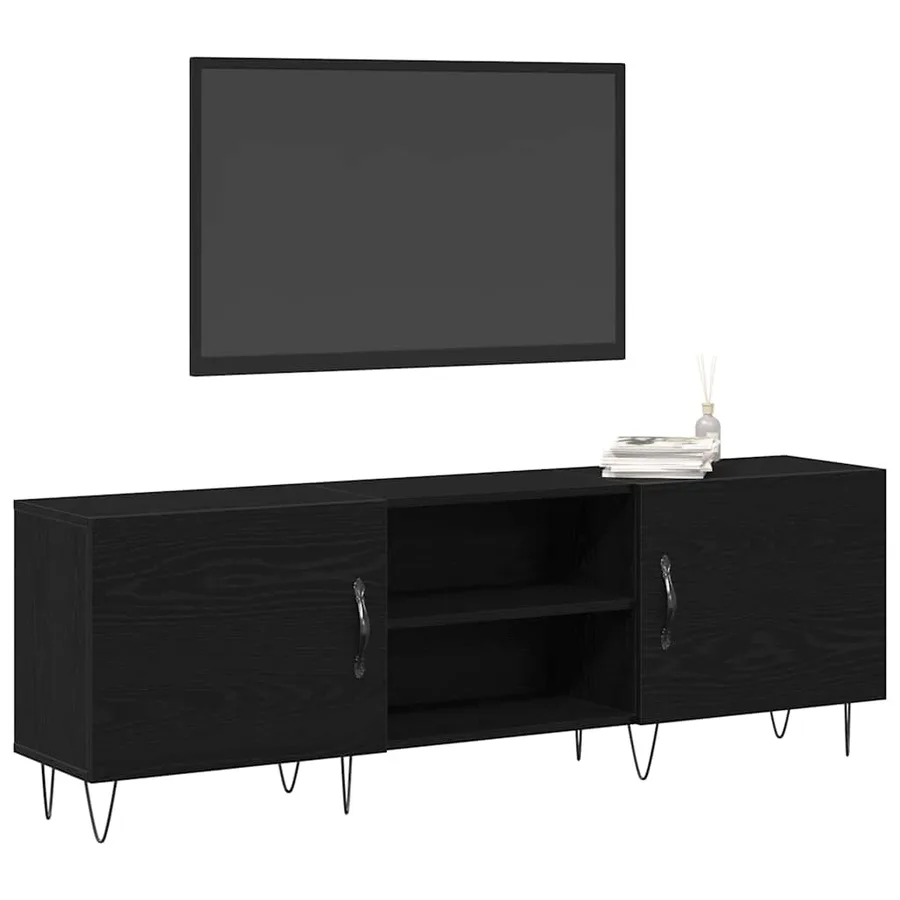 Ensemble meuble TV Montage mural Chêne noir 150 x 30 x 50 cm - 3
