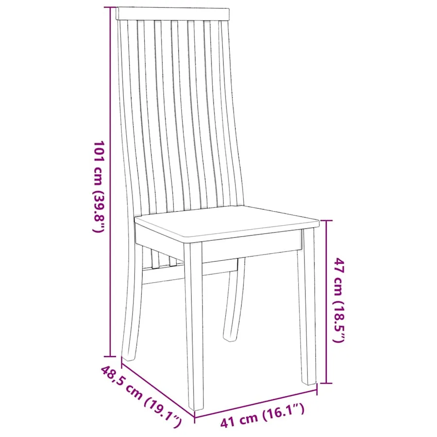 Chaises à manger 2 pcs blanc bois massif caoutchouc - 11