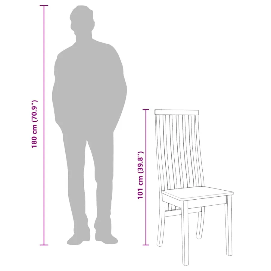 Chaises à manger 2 pcs blanc bois massif caoutchouc - 12
