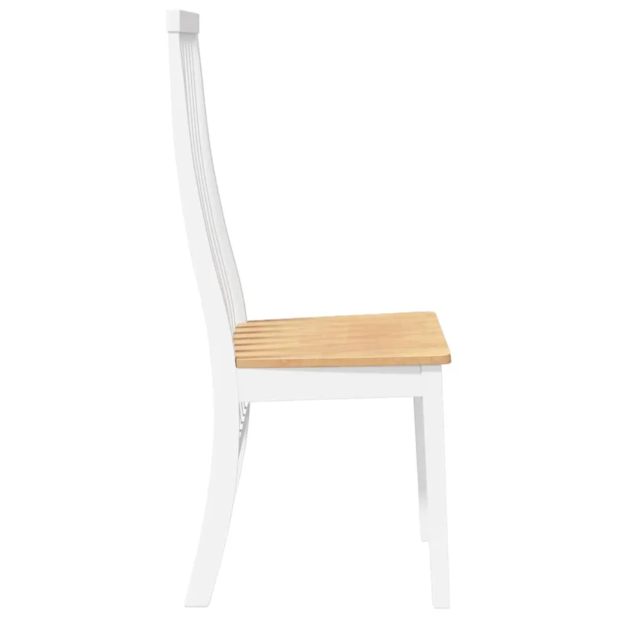 Chaises à manger 2 pcs blanc bois massif caoutchouc - 6