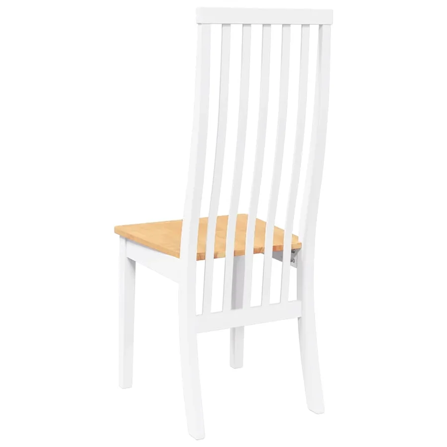 Chaises à manger 2 pcs blanc bois massif caoutchouc - 7
