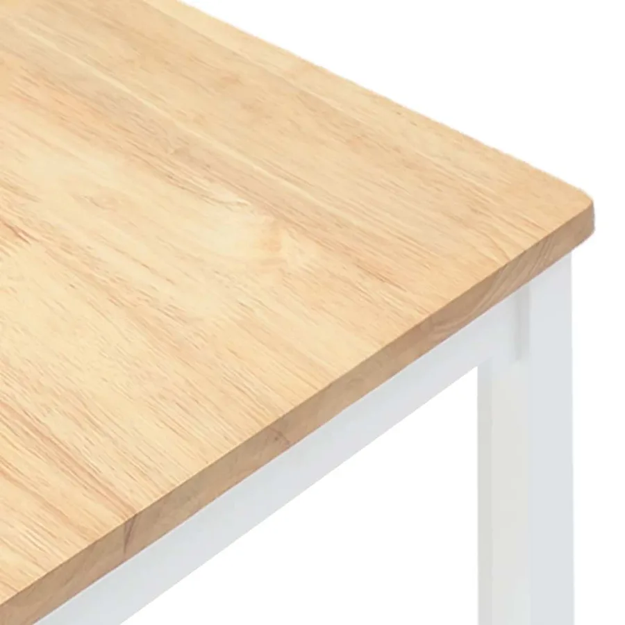 Chaises à manger 2 pcs blanc bois massif caoutchouc - 8
